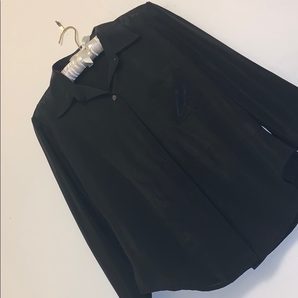 Vintage Chaiken & Capone Black Sheer Blouse - Picture 2 of 6